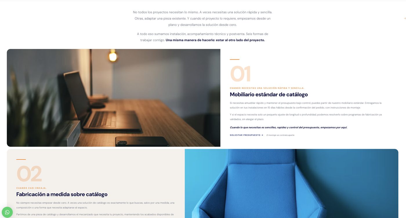 Sitio web de SOFIC, fabricante de mobiliario a medida